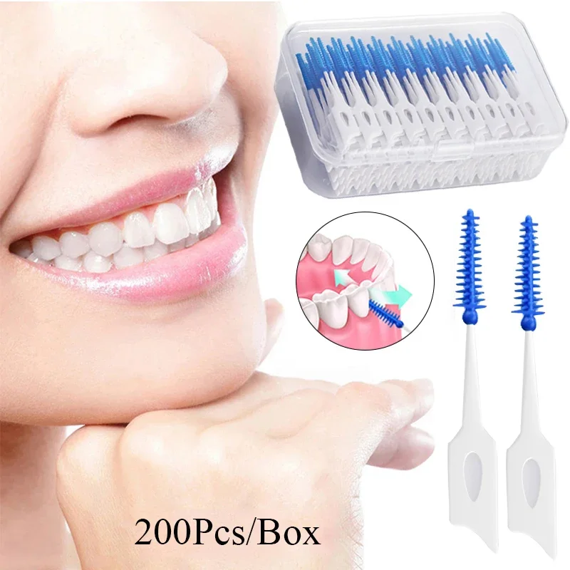 150/200pcs Interdental Silicone Brushes Dental Toothpicks Brush Between Teeth Silicone Toothpicks With Thread Oral Cleaning Tool thumbnail 3