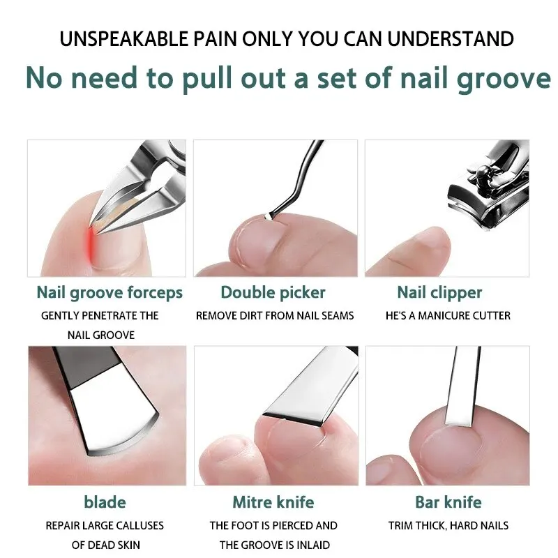 Nail Clipper Set for Paronychia Home Pedicure Tool Portable MEN'S High-grade Manicure Knife Dead Skin Scissors thumbnail 5