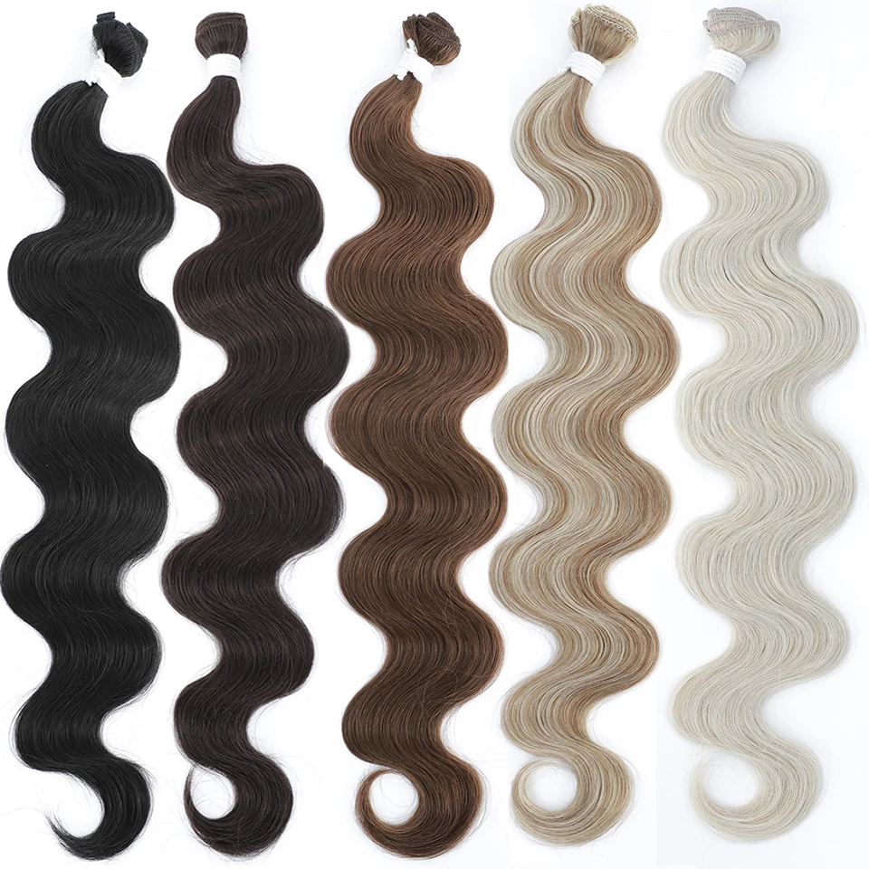 26 Inch Colorful Body Wave Hair Bundles 613 Piano Blonde Natural Synthetic Hair Extensions For Women thumbnail 3