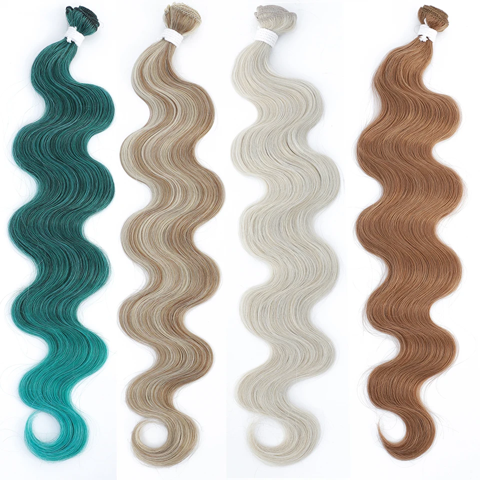 26 Inch Colorful Body Wave Hair Bundles 613 Piano Blonde Natural Synthetic Hair Extensions For Women thumbnail 4