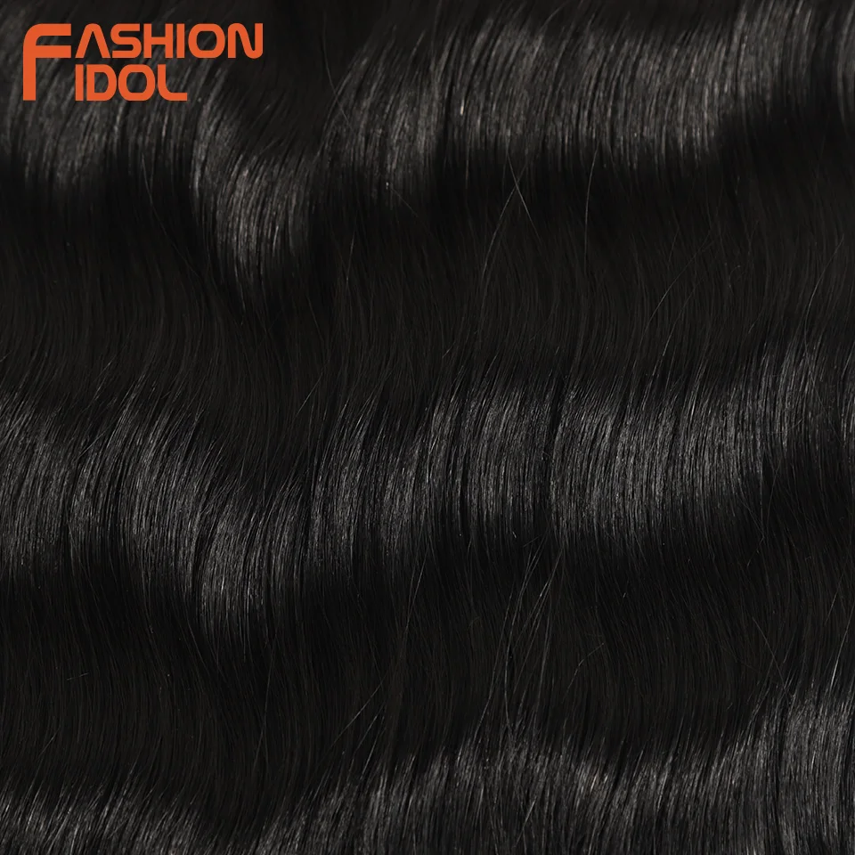 FASHION IDOL 6Pcs Water Wave Hair Bundles Synthetic Hair Extensions 20 inch Ombre Blonde Fake Hair Weave Body Wave Fiber Hair thumbnail 6