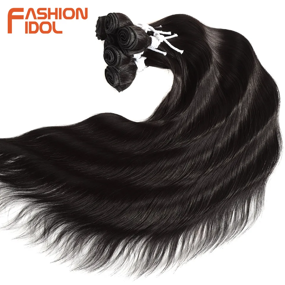 FASHION IDOL 6Pcs Water Wave Hair Bundles Synthetic Hair Extensions 20 inch Ombre Blonde Fake Hair Weave Body Wave Fiber Hair thumbnail 4