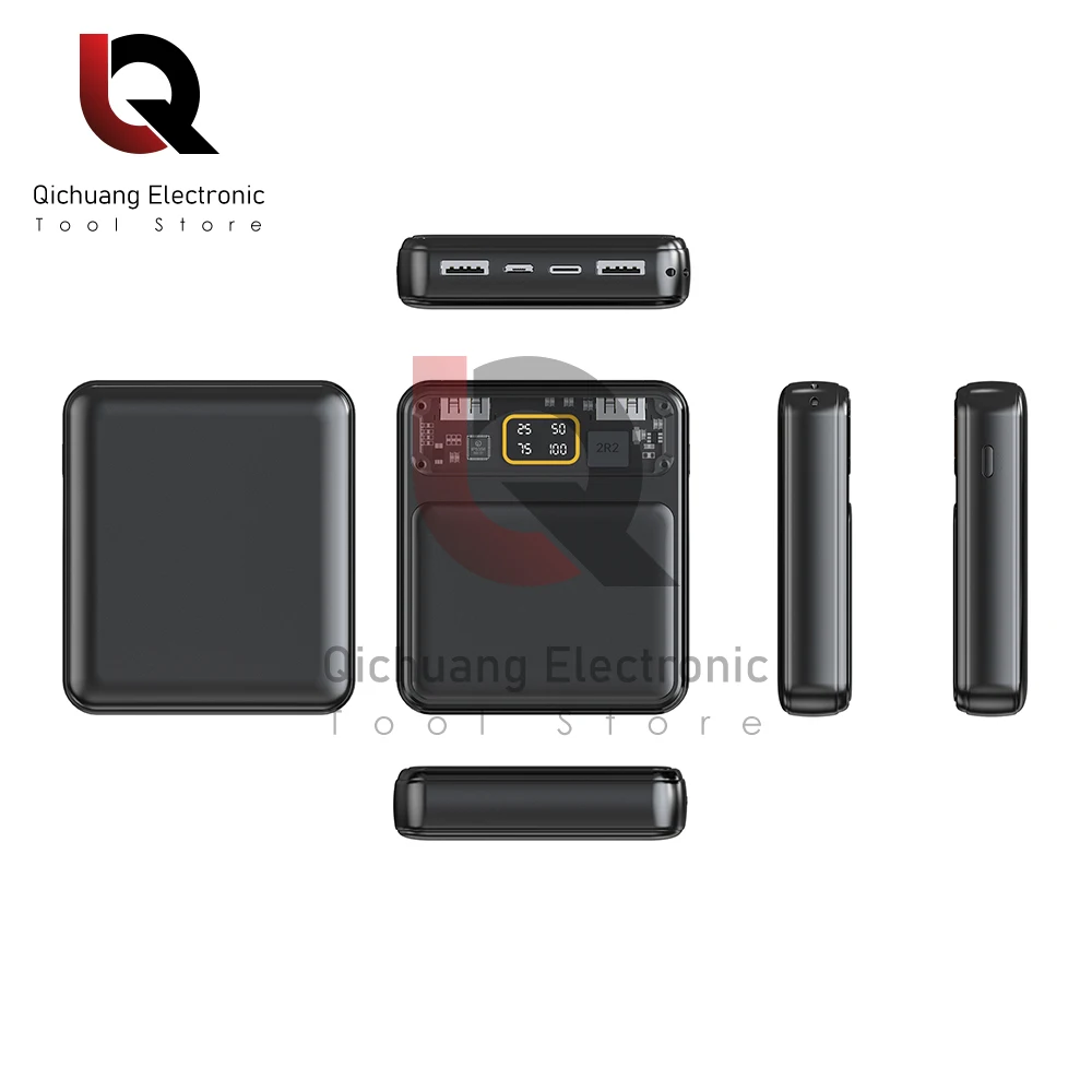 Power Bank Battery Dual USB Battery Pack Digital Display Mini 3 18650 Batteries Transparent Screen Power Bank For Xiaomi Lphone thumbnail 6