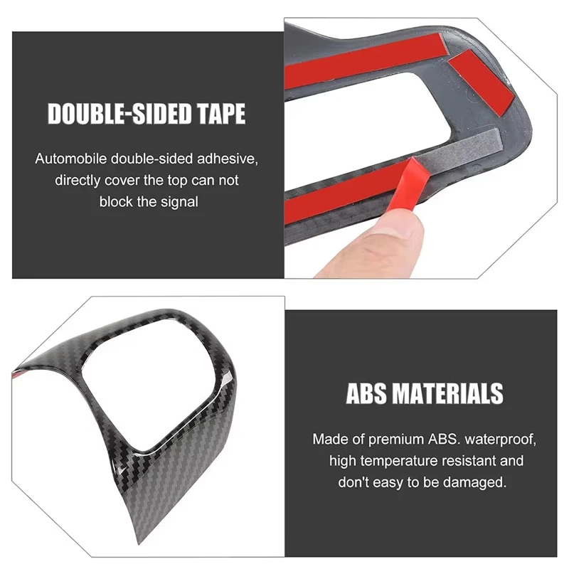 Carbon Fiber Style Steering Wheel Panel Cover Trim Sticker For Ford Mustang 2015-2023 Car Interior Accessories thumbnail 6