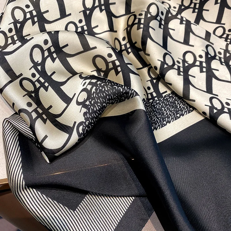 180x90cm Women Printed Long Silk Satin Scarf Shawl Headbands Headscarf Neckties Neckerchief Beach Towel Cover Ups thumbnail 3