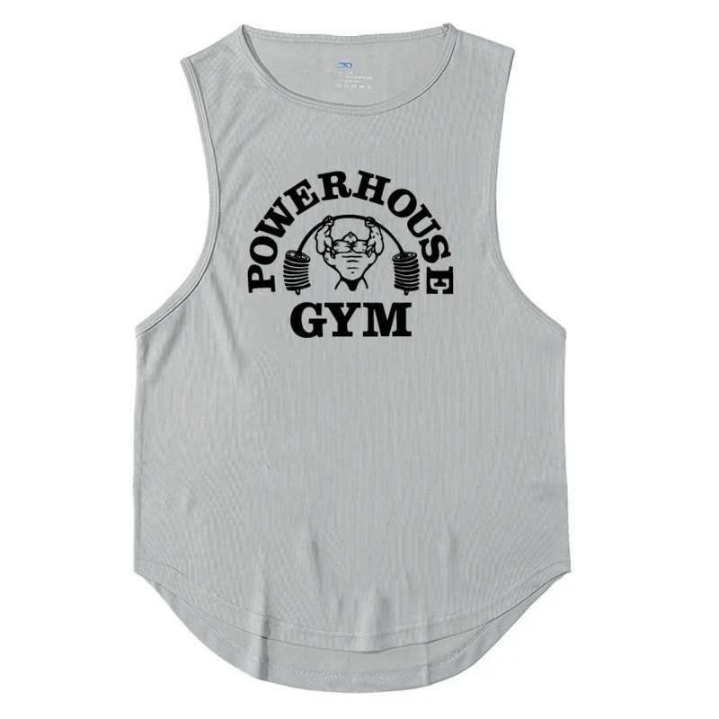 Men's Singlets Top for Fitness Gym T-shirts Suspenders Man Bodybuilding Shirt Vests Stringer Sleeveless Sweatshirt Clothing Vest thumbnail 4
