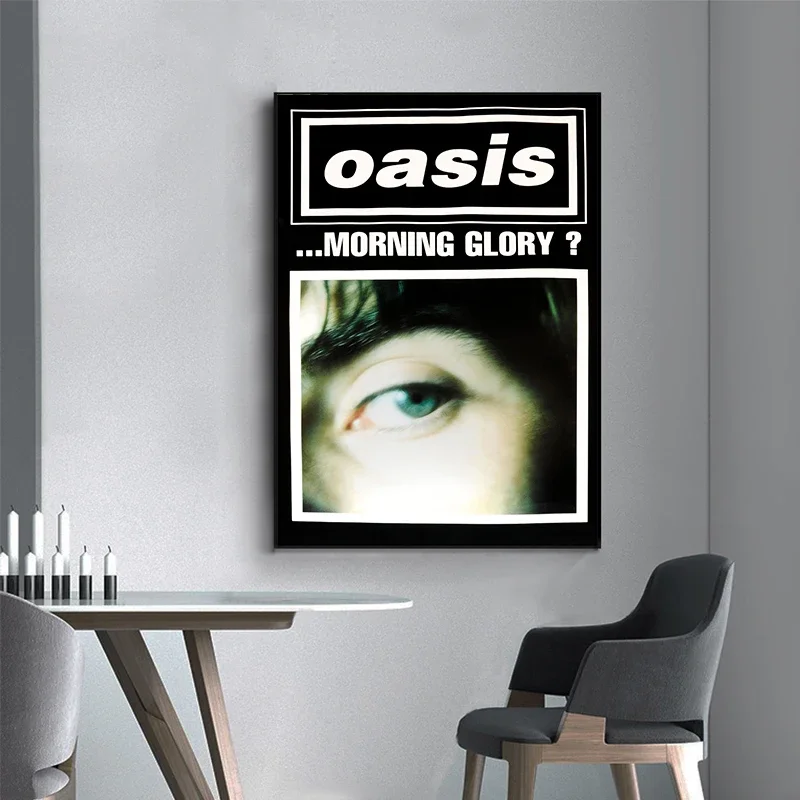 O-Oasis band Poster Hot Music Poster Album Canvas Printing Poster Wall Art Decor Black and White For Home Living Room Decoration thumbnail 4