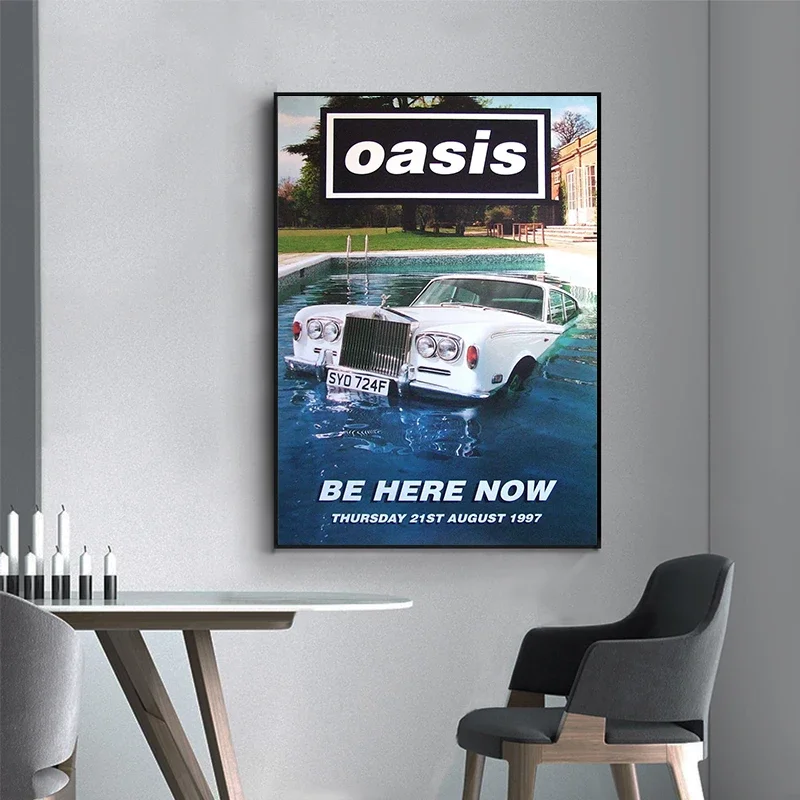 O-Oasis band Poster Hot Music Poster Album Canvas Printing Poster Wall Art Decor Black and White For Home Living Room Decoration thumbnail 2