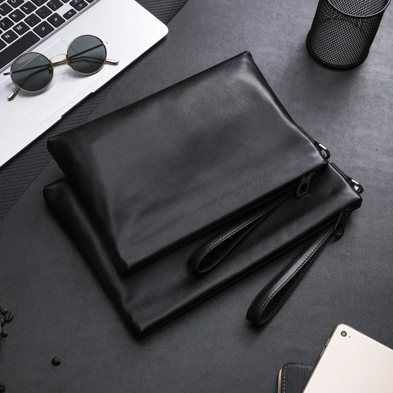 SENOFAN 2025 Clutches Bag Men Envelope Bag Handbag Genuine Leather Sheepskin Wallet Pouch Male Clutch Business Phone Bag Male thumbnail 4