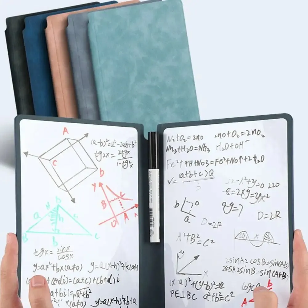 1 Pcs Reusable Whiteboard Notebook Set With Whiteboard Pen Erasing Cloth Leather Memo Pad Weekly Planner Portable Stylish Office thumbnail 3