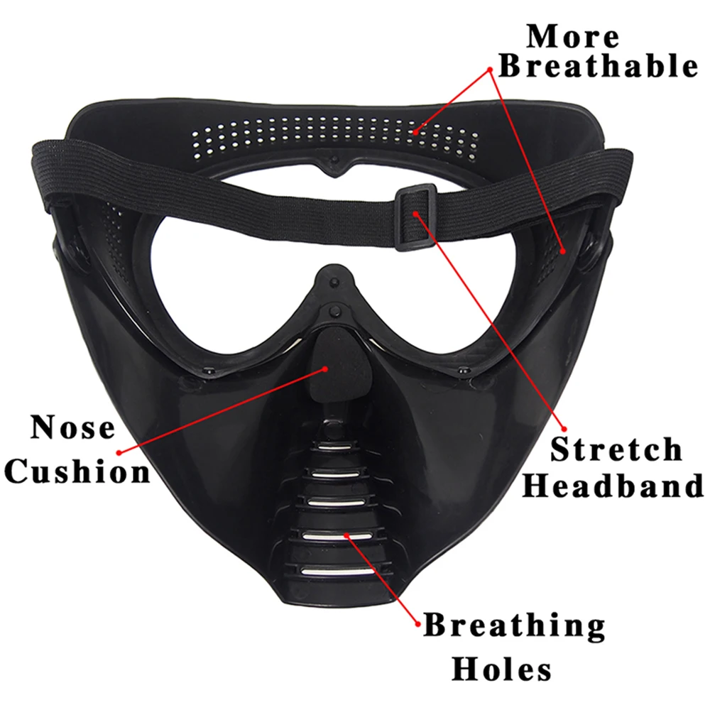 Airsoft Paintball Mask Steel Mesh/Lens Protective Bee Fly Mask Hunting Tactical Protective CS Halloween Party Cycling Face Mask thumbnail 4