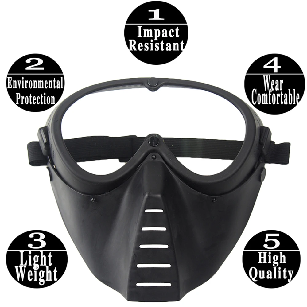 Airsoft Paintball Mask Steel Mesh/Lens Protective Bee Fly Mask Hunting Tactical Protective CS Halloween Party Cycling Face Mask thumbnail 3