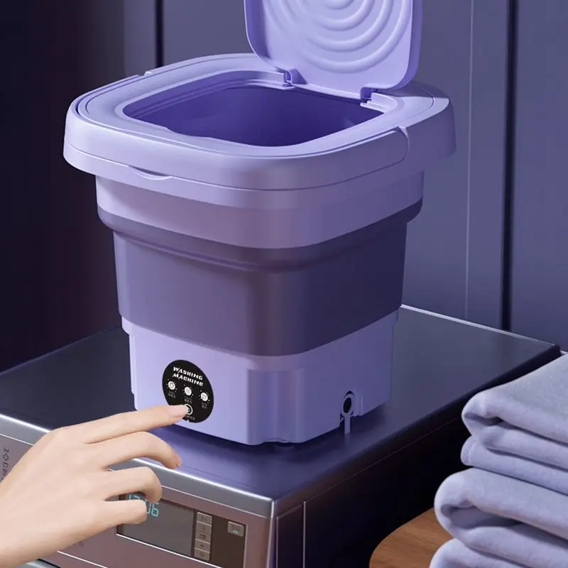 13L Home Use Folding Washing Machine Mini Washer Student Dormitory Underwear Socks Cleaning Machine Portable Laundry Bucket thumbnail 2