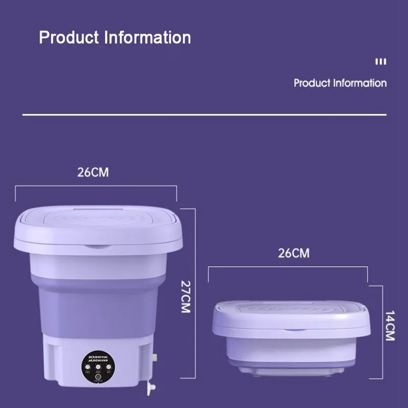 13L Home Use Folding Washing Machine Mini Washer Student Dormitory Underwear Socks Cleaning Machine Portable Laundry Bucket thumbnail 5