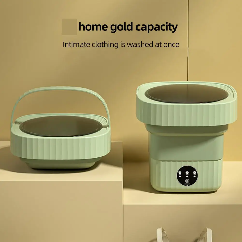 9L Mini Foldable Washing Machine Portable Underwear Sock Washer With Spin Dryer For Baby Clothes Family Travel Folding Students thumbnail 5