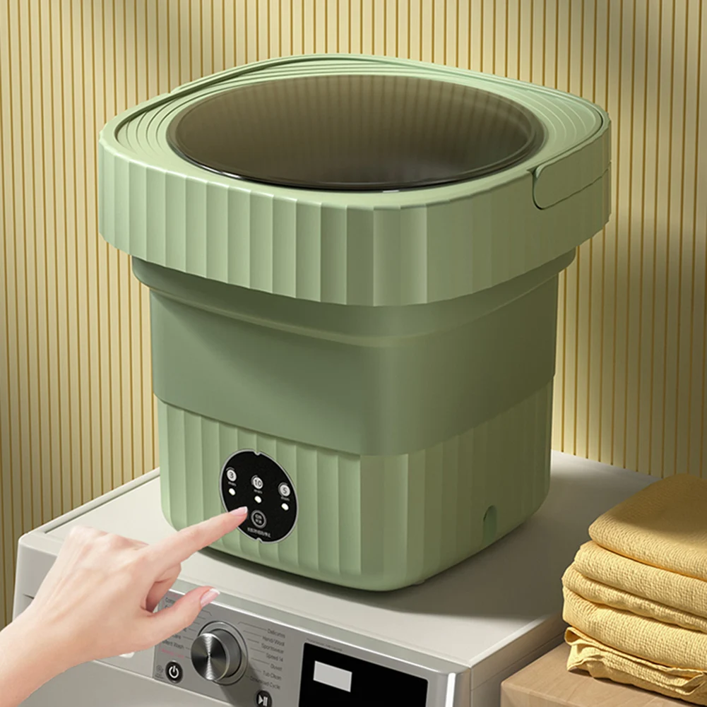 9L Mini Foldable Washing Machine Portable Underwear Sock Washer With Spin Dryer For Baby Clothes Family Travel Folding Students thumbnail 2