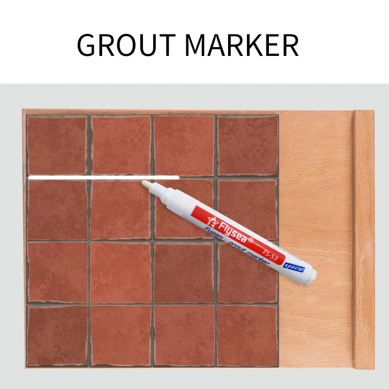 Grout Pen Waterproof Tile Marker Wall Seam Pen, for Tiles Floor Bathroom Decontamination Seam Repair (Black,White,Beige) thumbnail 4