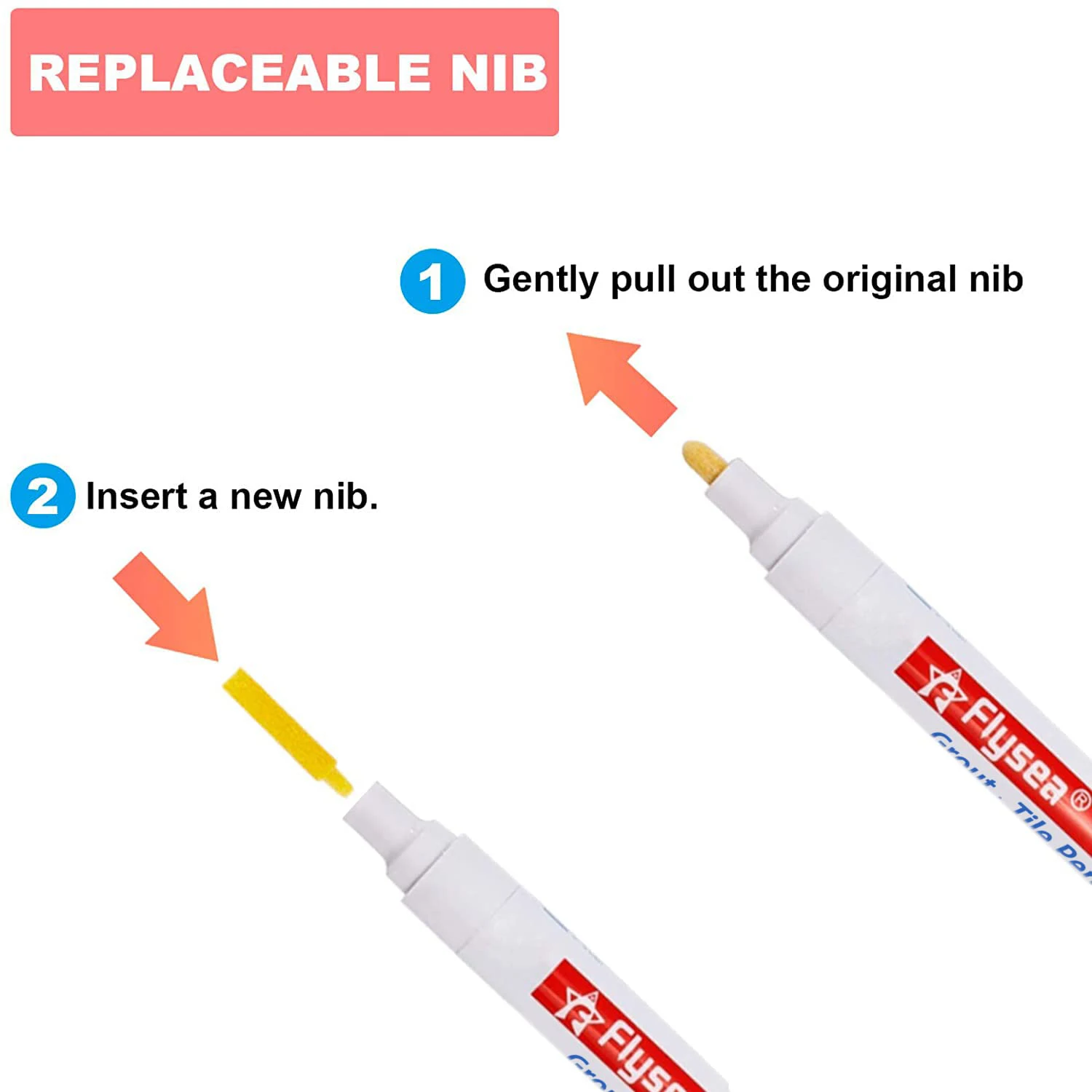 Grout Pen Waterproof Tile Marker Wall Seam Pen, for Tiles Floor Bathroom Decontamination Seam Repair (Black,White,Beige) thumbnail 5