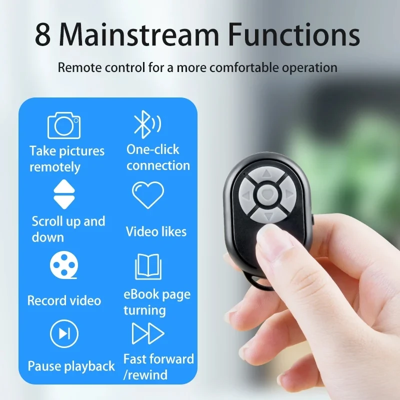 Bluetooth Remote for iPhone Xiaomi IOS Android Phone Universal Mini Remote Control Selfie Stick Bluetooth Camera Controller thumbnail 4