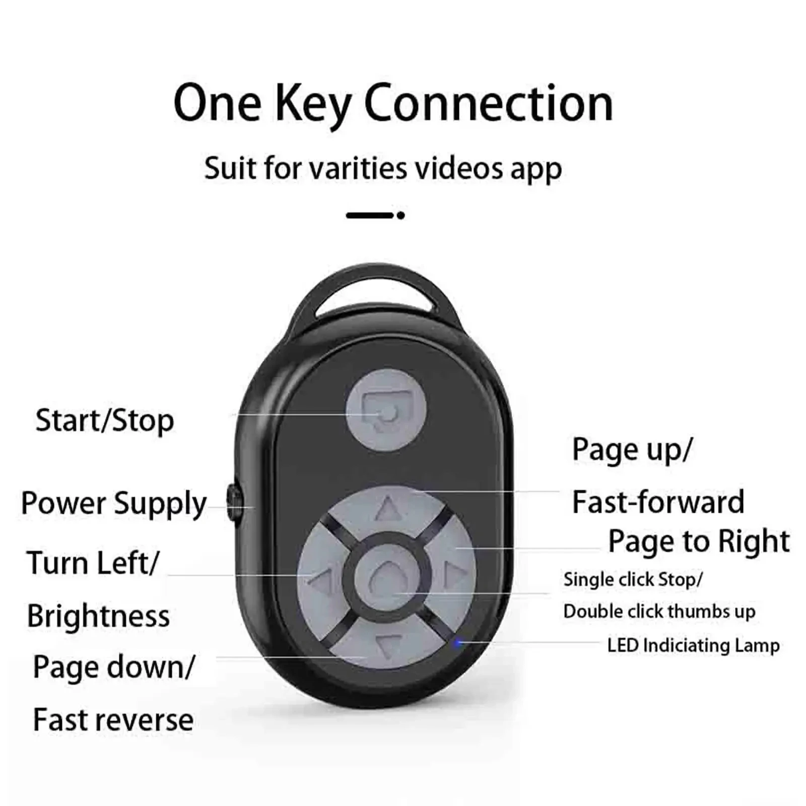 Bluetooth Remote for iPhone Xiaomi IOS Android Phone Universal Mini Remote Control Selfie Stick Bluetooth Camera Controller thumbnail 5