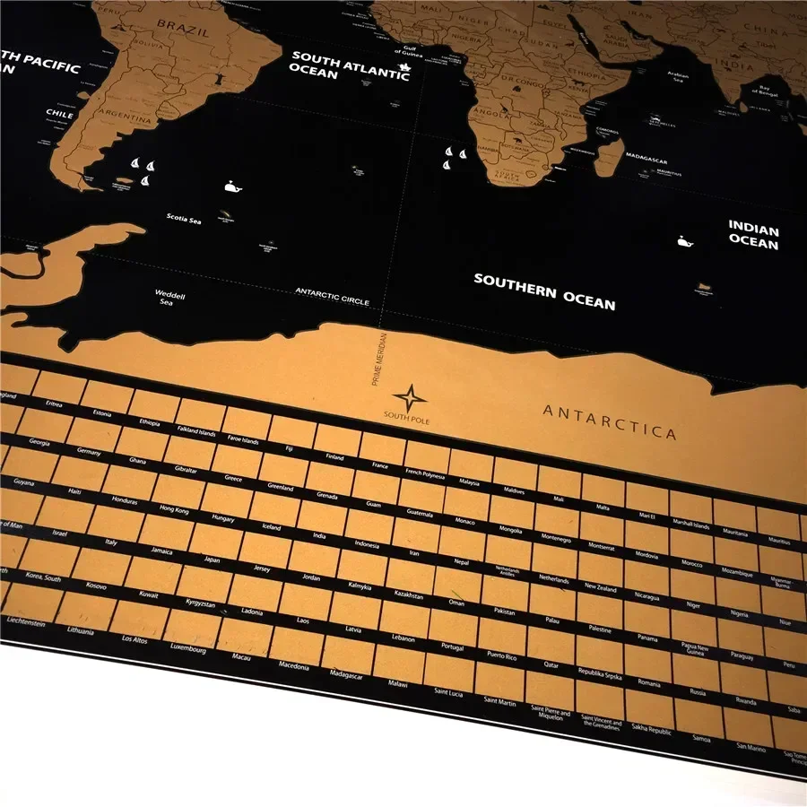 Deluxe Travel Scratch off Maps with National Flags, Biggest Cities & Capitals, Detailed Cartography Scratch Maps, Global Maps a7 thumbnail 4