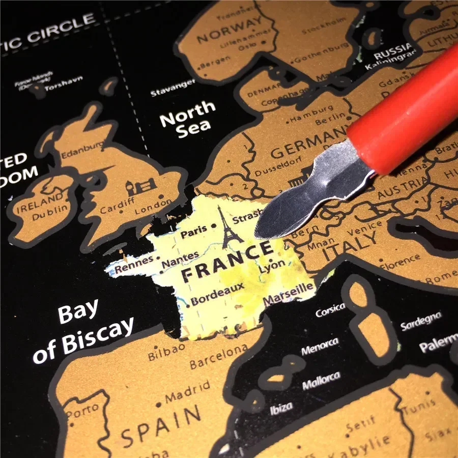 Deluxe Travel Scratch off Maps with National Flags, Biggest Cities & Capitals, Detailed Cartography Scratch Maps, Global Maps a7 thumbnail 5