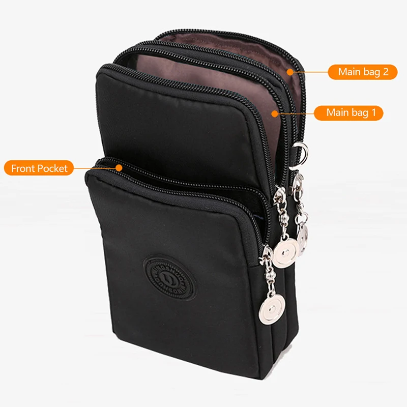 New Women Mobile Phone Bag Nylon Cell Phone Bag Coin Purse Strap Shoulder Bag Small Crossbody Bags for Women Wallet Travel Purse thumbnail 4