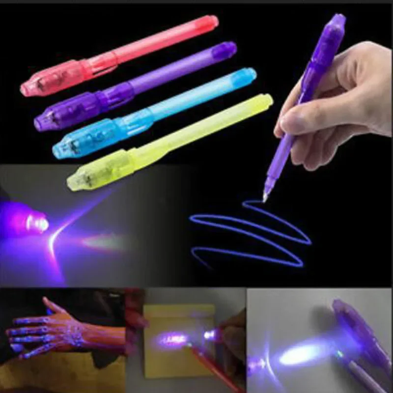 Glowing Light Pen 2-in 1 UV Invisible Ink Multi-function Highlighter Creative Children's School Office Stationery Supplies