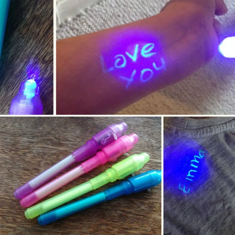 Glowing Light Pen 2-in 1 UV Invisible Ink Multi-function Highlighter Creative Children's School Office Stationery Supplies thumbnail 2