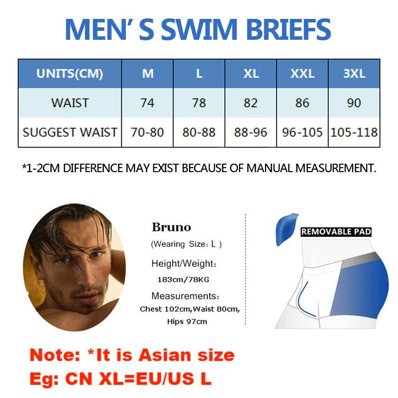 Datifer 2026 Summer Mens Shorts Polyester Sexy Low Waist Swim Briefs Removerable Pad Traje De Baño Hombre Underpants Swimwear thumbnail 6
