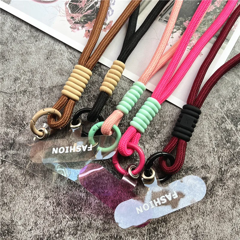 Cellphone Strap Candy Color Rope for Cards Metal Keyring Wrist Lanyard Keychain Portable Cellular Pendant Premium Hand Strap thumbnail 5