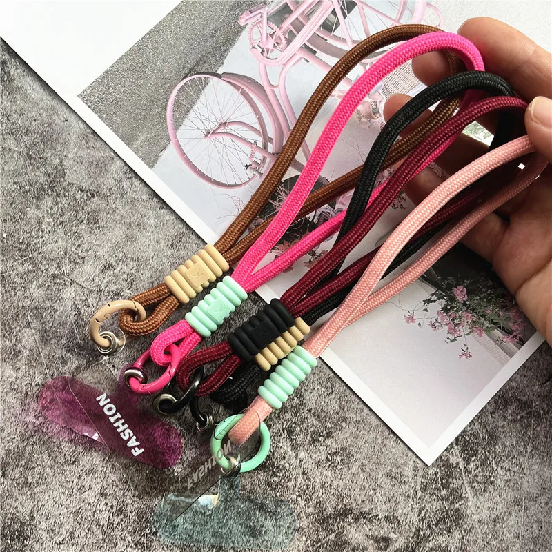 Cellphone Strap Candy Color Rope for Cards Metal Keyring Wrist Lanyard Keychain Portable Cellular Pendant Premium Hand Strap thumbnail 3
