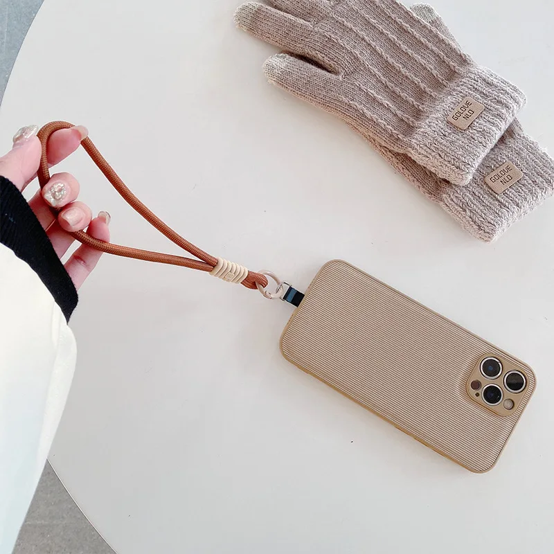 Cellphone Strap Candy Color Rope for Cards Metal Keyring Wrist Lanyard Keychain Portable Cellular Pendant Premium Hand Strap thumbnail 4