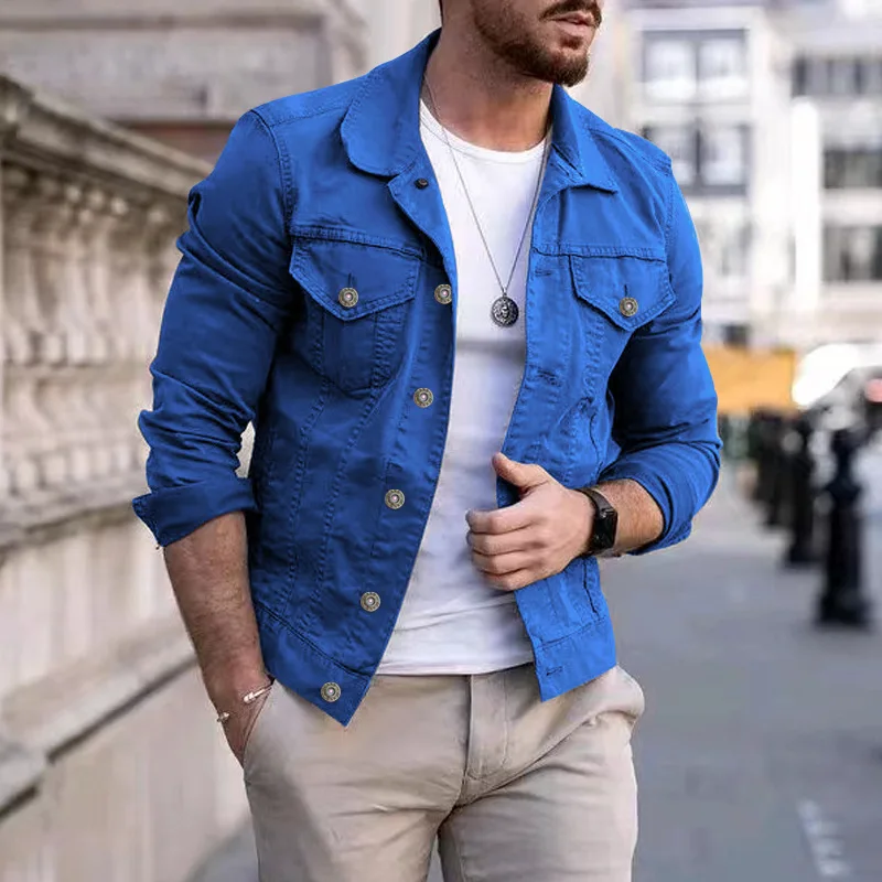 Hip-hop Men's Denim Jackets Streetwear Casual Cotton Classic Slim Jeans Coat Male Brand Clothes Cowboy Jacket Ropa Para Hombre thumbnail 6