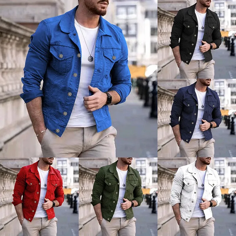 Hip-hop Men's Denim Jackets Streetwear Casual Cotton Classic Slim Jeans Coat Male Brand Clothes Cowboy Jacket Ropa Para Hombre thumbnail 2