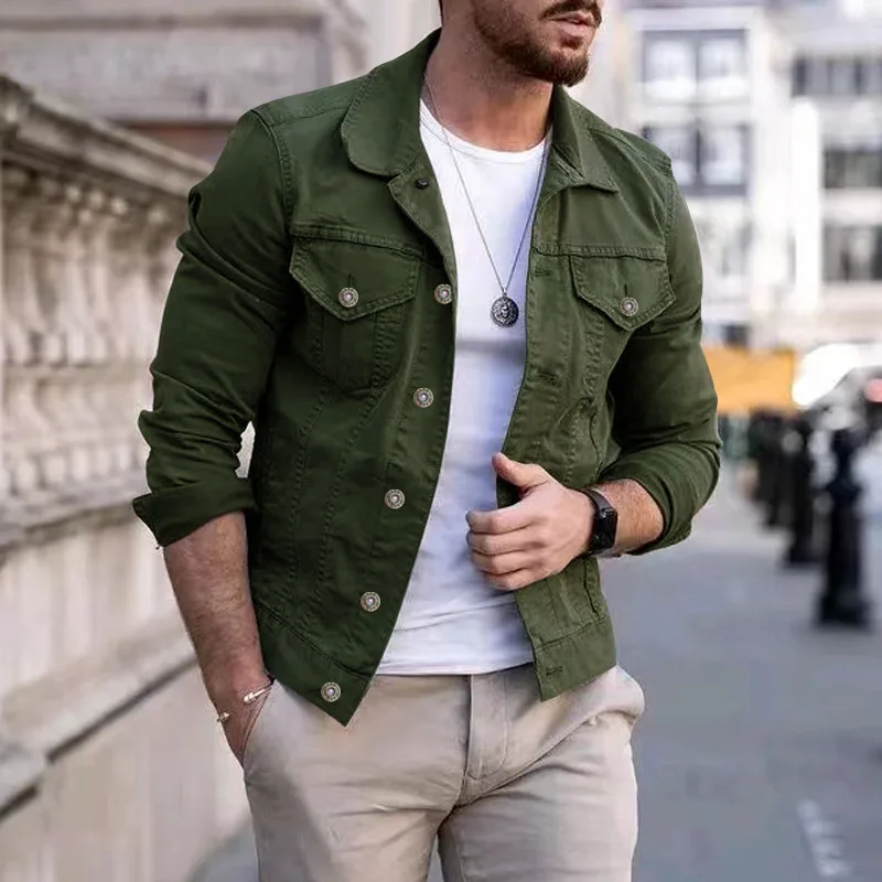Hip-hop Men's Denim Jackets Streetwear Casual Cotton Classic Slim Jeans Coat Male Brand Clothes Cowboy Jacket Ropa Para Hombre thumbnail 4