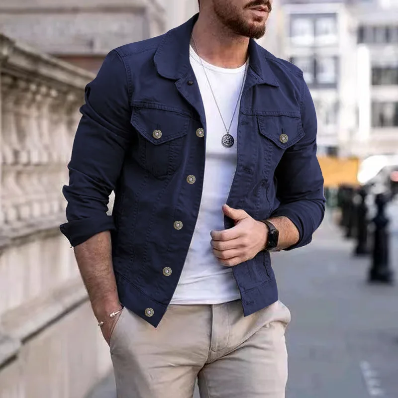 Hip-hop Men's Denim Jackets Streetwear Casual Cotton Classic Slim Jeans Coat Male Brand Clothes Cowboy Jacket Ropa Para Hombre thumbnail 5