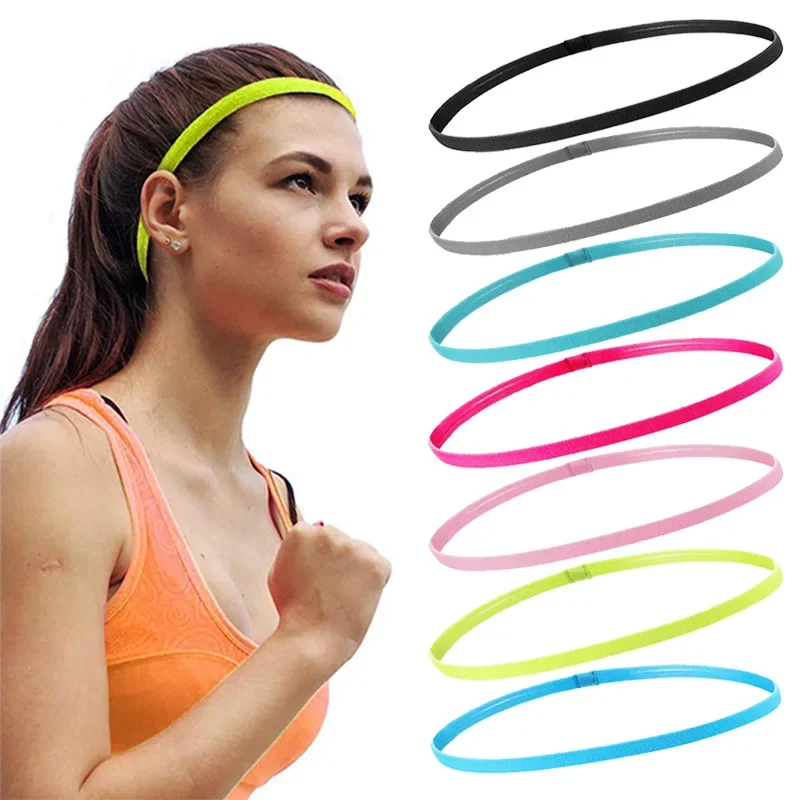 Silicone Non-slip Sports Headband Elastic Outdoor Sports Sweatband Men Women Gym Running Yoga Hair Band Football Tennis Headwrap thumbnail 4