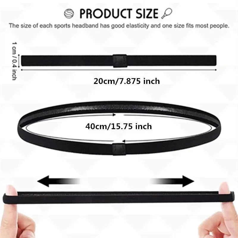 Silicone Non-slip Sports Headband Elastic Outdoor Sports Sweatband Men Women Gym Running Yoga Hair Band Football Tennis Headwrap thumbnail 6
