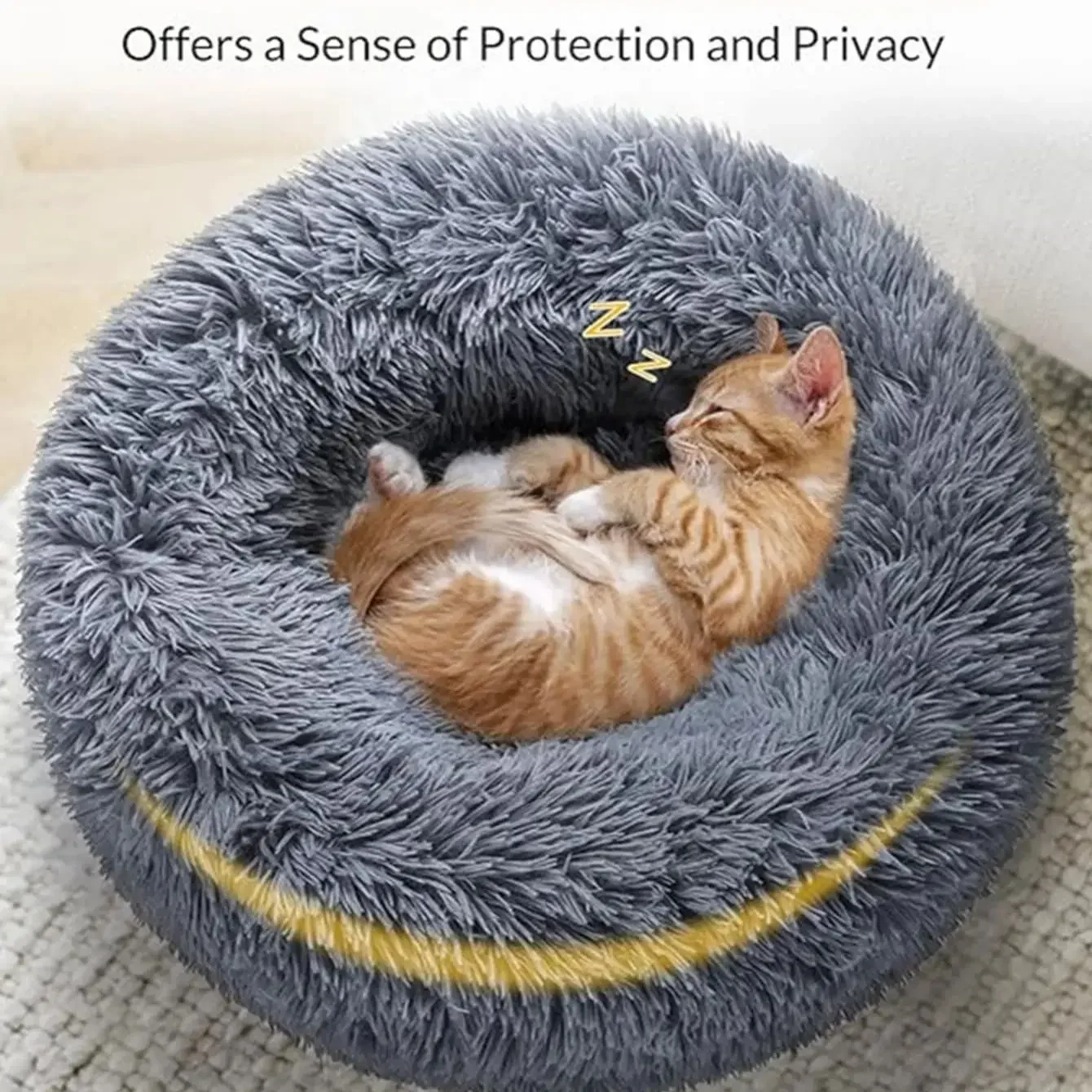 40-90cm 6 Sizes Round Pet Bed for Large Dog Bed Super Soft Cat Bed Plush Dog House for Medium Dog House Winter Warm Sleeping thumbnail 2