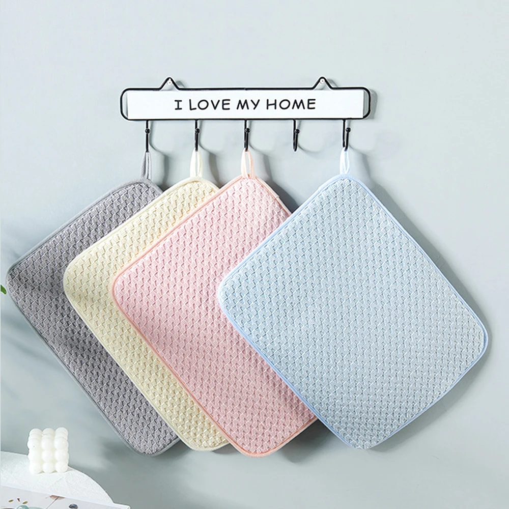 Microfiber Dish Drying Mat Absorbent Dishes Drainer Quick-Drying Insulation Pads Non Slip Tableware Table Placemat For Kitchen thumbnail 2
