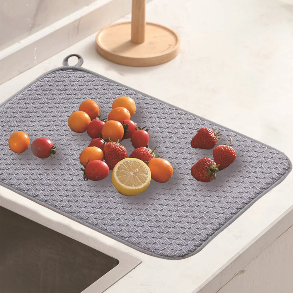 Microfiber Dish Drying Mat Absorbent Dishes Drainer Quick-Drying Insulation Pads Non Slip Tableware Table Placemat For Kitchen thumbnail 3