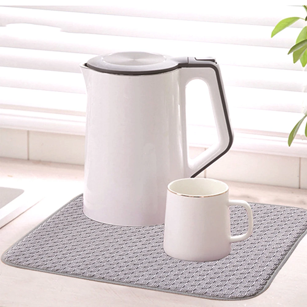 Microfiber Dish Drying Mat Absorbent Dishes Drainer Quick-Drying Insulation Pads Non Slip Tableware Table Placemat For Kitchen thumbnail 5
