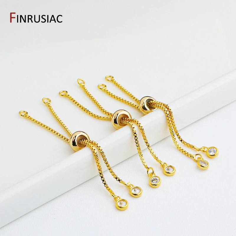 14K/18K Gold Plated Brass 5/7/12cm Adjustable Slider Chains For Bracelet Making Accessories, DIY Jewelry Making Supplies thumbnail 3