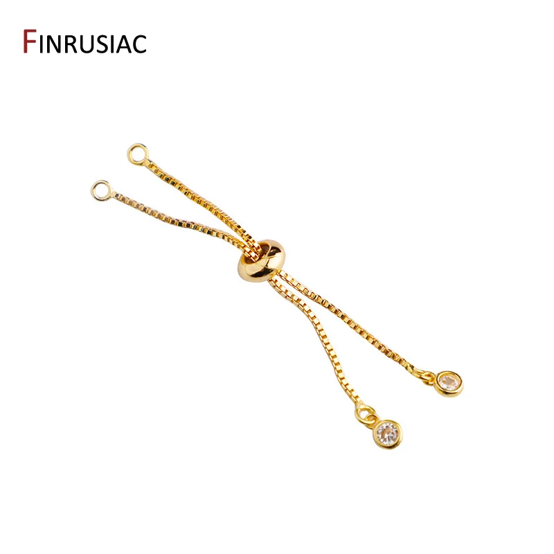 14K/18K Gold Plated Brass 5/7/12cm Adjustable Slider Chains For Bracelet Making Accessories, DIY Jewelry Making Supplies thumbnail 6