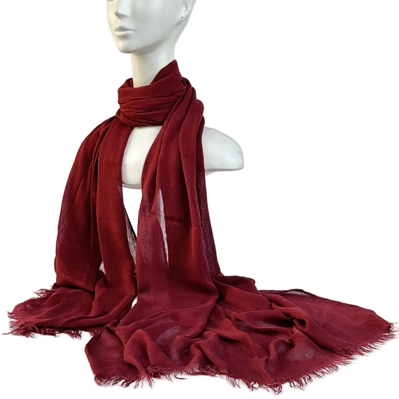 61 Colors Soft Cotton Viscose Scarf Rayon Material Muslim Hijab Mid Eastern Plain Solid Color Headscarf With Tassel thumbnail 6