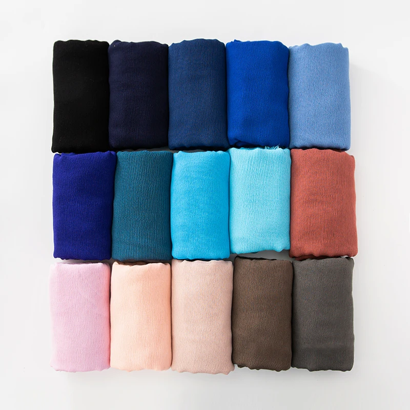 61 Colors Soft Cotton Viscose Scarf Rayon Material Muslim Hijab Mid Eastern Plain Solid Color Headscarf With Tassel thumbnail 2