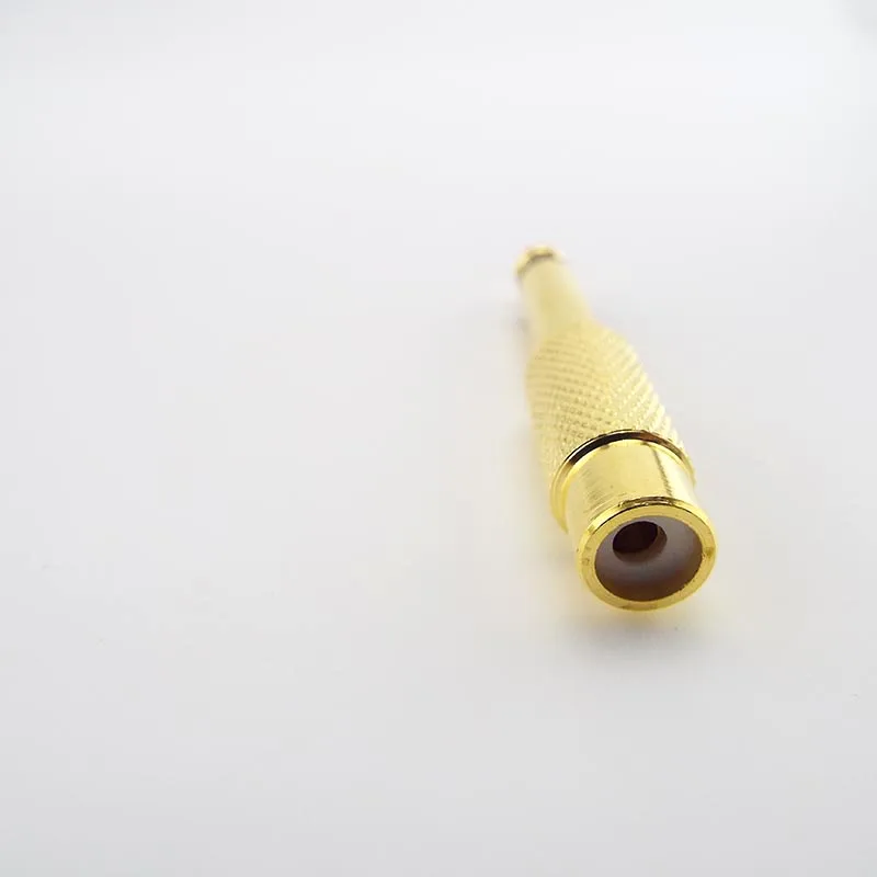 Golden Audio Adapter 6.35mm 1/4" Male Mono Plug to RCA Female 6.5mm to AV Jack Audio Adapter Connector TS For Home KTV H1 thumbnail 6