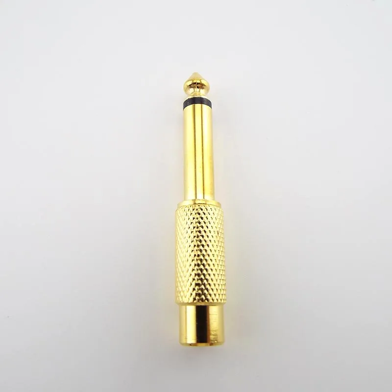 Golden Audio Adapter 6.35mm 1/4" Male Mono Plug to RCA Female 6.5mm to AV Jack Audio Adapter Connector TS For Home KTV H1 thumbnail 5