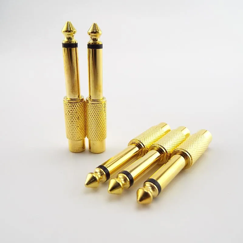 Golden Audio Adapter 6.35mm 1/4" Male Mono Plug to RCA Female 6.5mm to AV Jack Audio Adapter Connector TS For Home KTV H1 thumbnail 3